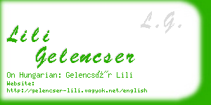 lili gelencser business card